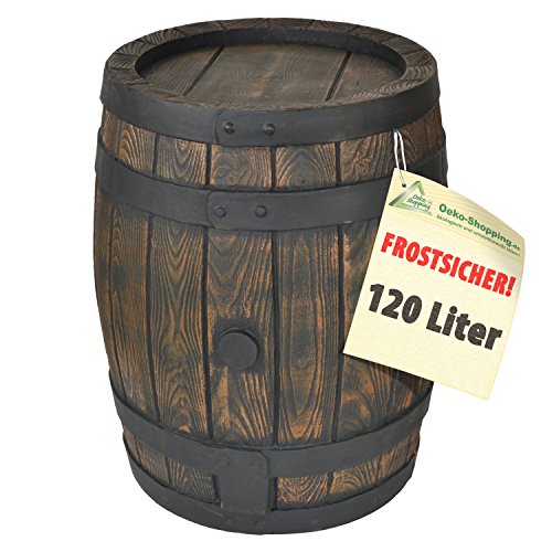 120l BARRIL DE LLUVIA - TONEL AGUA - DEPÓSITO AGUA DE LLUVIA con estructura de madera palpable en un diseño de madera muy bonito, engañosamente estructura de madera auténtica- CONTENEDOR AGUA - TANQUE AGUA 120l BARRIL DE LLUVIA - TONEL AGUA - DEPÓSITO AGUA DE LLUVIA con estructura de madera palpable en un diseño de madera muy bonito, engañosamente estructura de madera auténtica- CONTENEDOR AGUA - TANQUE AGUA