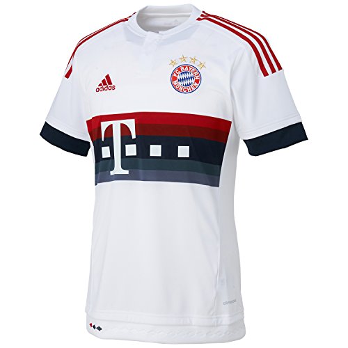 adidas Trikot FC Bayern München Replica Spieler-Auswärtstrikot 2015/2026 Camiseta, Hombre, Blanco/Rojo/Azul Marino/Negro, 176