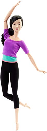 Barbie Fashionista Made to Move, Muñeca articulada top color lila (Mattel DHL84)