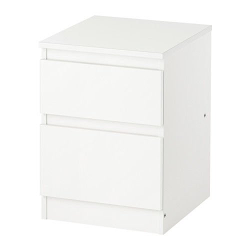 Cajonera Kullen de IKEA, con 2 cajones, para el dormitorio, de color blanco