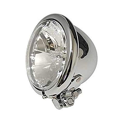 Faro auxiliar adicional cromado Homologado H3 4 1/2" 115 mm para motos custom harley vulcan dragstar shadow