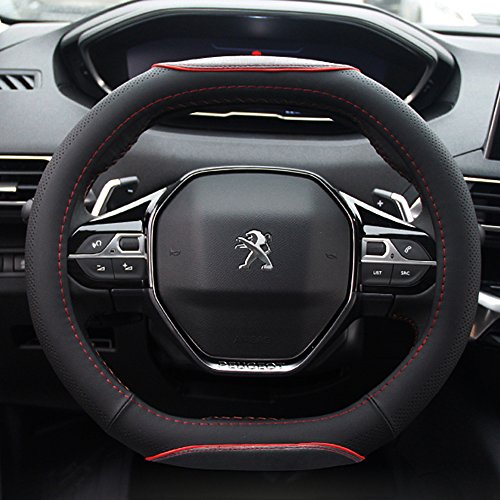 FMS Cubierta del Volante peugeot 4008 Cubre Volante de Cuero PU Coche, Antideslizante, Sin Olor, Duradero, Transpirable FMS Cubierta del Volante peugeot 4008 Cubre Volante de Cuero PU Coche, Antideslizante, Sin Olor, Duradero, Transpirable