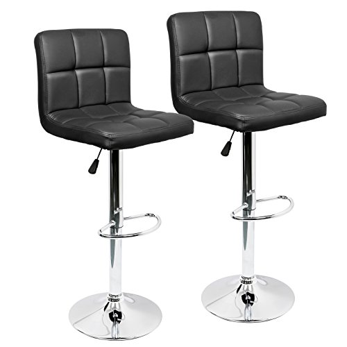 IntimaTe WM Heart 2 x Taburetes de Bar Cuadrado y Moderno Tapizados en Cuero de PU Silla Altura Ajustable Giratoria para Bar Cocina (Negro) IntimaTe WM Heart 2 x Taburetes de Bar Cuadrado y Moderno Tapizados en Cuero de PU Silla Altura Ajustable Giratoria para Bar Cocina (Negro)