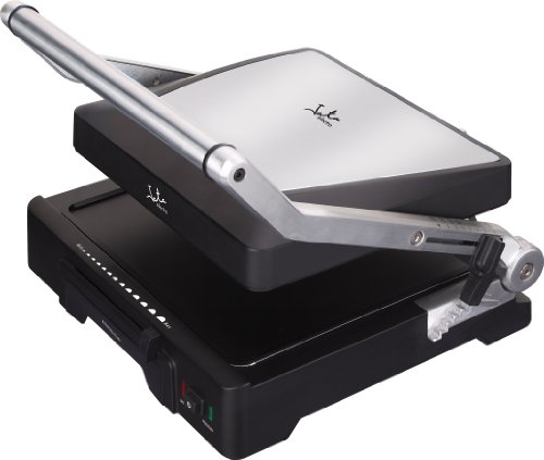 Jata GR1100 Grill de Asar Doble Línea Profesional con Placas Mixtas de 27,5 x 24 cm Antiadherente Libre de PFOA Placa Superior Ajustable 6 Posiciones Cuerpo Aluminio Fundido 2000 W