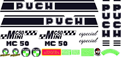 Kit de adhesivos motos clasicas Puch MINICROSS MC 50 Mini Especial - Juego Pegatinas Completo - Vinilo para Moto, máxima Calidad.
