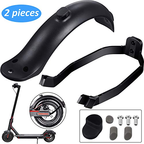 2 Piezas Guardabarros Trasero Soporte de Guardabarros Soporte de Accesorios de Reemplazo de Guardabarros Trasero para Xiaomi M365/ M365 Scooter Profesional con Empulgueras y Tapones de Rosca (Negro)