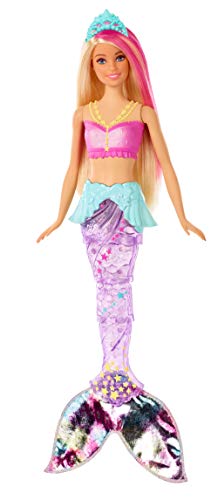 Barbie Dreamtopia, Sirena rubia nada y brilla con accesorios, regalo para niñas y niños 3-9 años (Mattel GFL82)