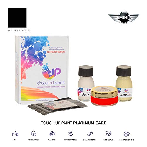 DrawndPaint for/Mini Cooper SD Coupe/Jet Black 2-668 / Touch-UP Paint System Exact-Match/Platinum Care