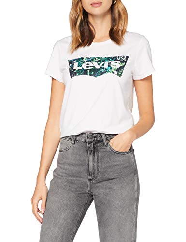 Levi's The tee Camiseta, Batwing Greenery Film White+ - Pelota de Batwing, L para Mujer