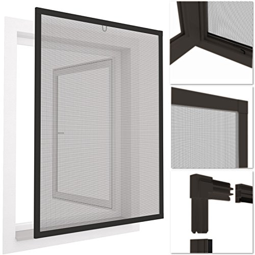 Mosquitera con marco de aluminio para ventanas easyLINE- 130 x 150 cm - gris