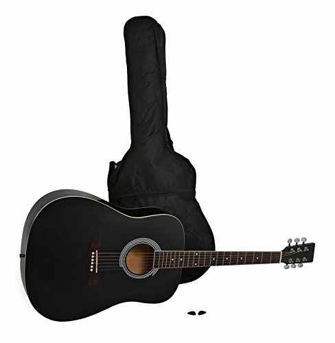 Navarra NV31 - Guitarra acústica con bolsillo, color negro