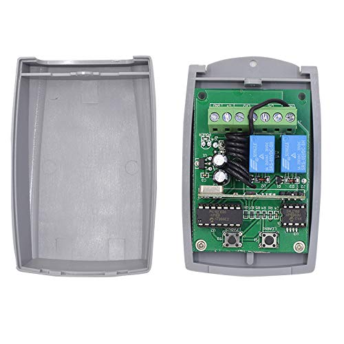 Receptor Universal para Puerta de Garaje Radio Receptor 433.92 MHz en Autoaprendizaje 2 Canales Código Fijo Y Rolling Code 3A 12-24V AC-DC Receptor Universal para Puerta de Garaje Radio Receptor 433.92 MHz en Autoaprendizaje 2 Canales Código Fijo Y Rolling Code 3A 12-24V AC-DC