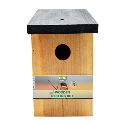 1 x Handy Home and Garden Caja Nido de Madera con Madera Tratada a Presión para Aves Silvestres y de Jardín HHGBF017