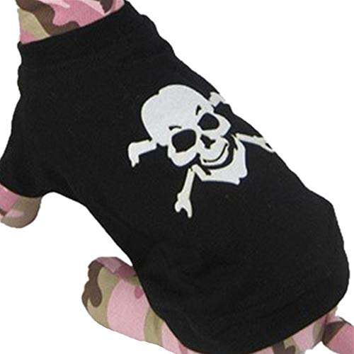 AMURAO Skull Dog Shirt Chaleco de enfriamiento para Perros Ropa para Mascotas Perros Piratas Caribe Bulldog francés Sudadera con Capucha para Perros