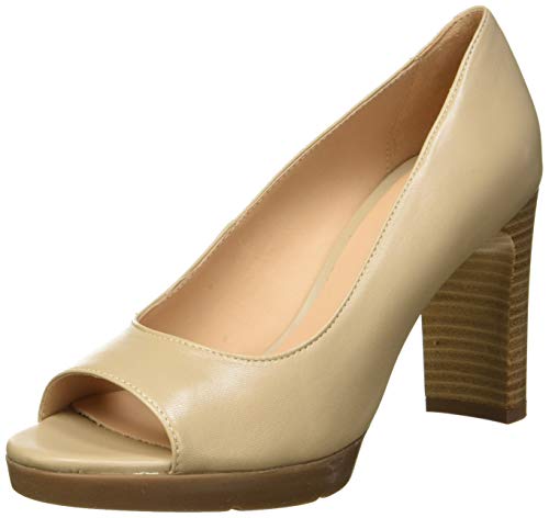 Geox D Annya High Sandal D, Zapatos con Tacón y Punta Abierta para Mujer, Beige (Beige C5000), 37 EU