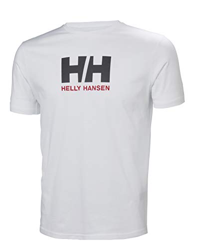 Helly Hansen T-Shirt Camiseta de Manga Corta Hecha de algodón, con Logo HH en el Pecho, Hombre, Blanco, S