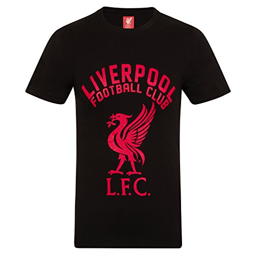 Liverpool FC Camiseta Oficial Para Hombre - Serigrafiada - Negro - L