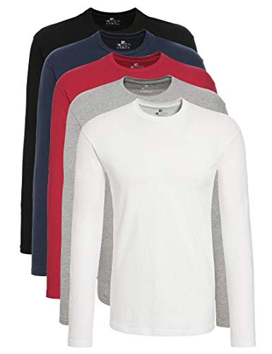 Lower East Camiseta de manga larga Hombre, Pack de 5, Multicolor (Weiß/Schwarz/Grau/Anthrazit/Rot), L(DE) Lower East Camiseta de manga larga Hombre, Pack de 5, Multicolor (Weiß/Schwarz/Grau/Anthrazit/Rot), L(DE)