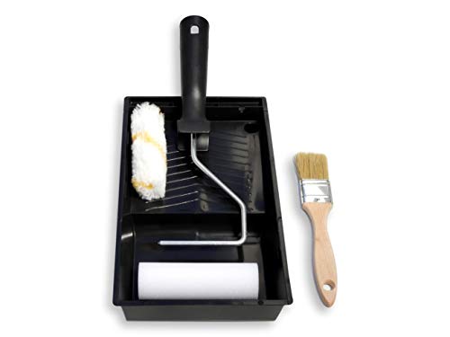 TECPINT KIT ESMALTE 2 Mini Rodillos de Pintura Antigoteo y Esmaltar con Cubeta y Pincel - Ideal para Lacar Metal, Madera y esmaltar - Calidad Profesional - 2 Rodillos 11 cm - Brocha 40 mm - Cubeta TECPINT KIT ESMALTE 2 Mini Rodillos de Pintura Antigoteo y Esmaltar con Cubeta y Pincel - Ideal para Lacar Metal, Madera y esmaltar - Calidad Profesional - 2 Rodillos 11 cm - Brocha 40 mm - Cubeta