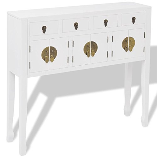 vidaXL Aparador de Estilo Chino de Madera Maciza Dimensiones 95 x 24 x 91 cm vidaXL Aparador de Estilo Chino de Madera Maciza Dimensiones 95 x 24 x 91 cm