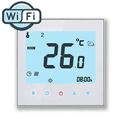 Arxus WiFi Programable Smart Termostato Pantalla LCD Controlador de Temperatura para Calderas de Calefacción/Aire Acondicionado Trabaje con Alexa Google Home IFTTT