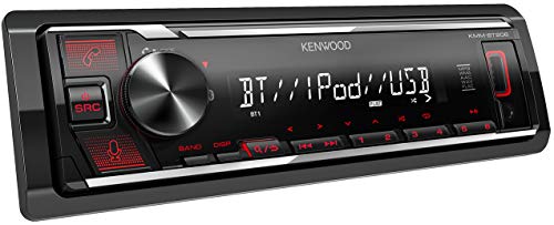Kenwood KMM-BT206 - Radio de Coche con USB y Manos Libres (sintonizador de Alto Rendimiento, procesador de Sonido, USB, AUX, Control de Spotify, 4 x 50 W, iluminación de Botones), Color Rojo