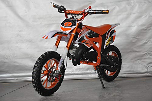 Mini Pitbike con motor de 49cc de 2 tiempos, XTM TEAM cross. Mini dirt bike. Moto de mini cross (Naranja)