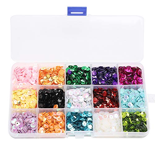 Soleebee 15 Colores Sueltos Artesanía Lentejuelas Taza a Granel de Lentejuelas para Bricolaje Hacer la Decoración de la Boda, 6 mm Lentejuelas Iridiscentes, 150 Gramos Soleebee 15 Colores Sueltos Artesanía Lentejuelas Taza a Granel de Lentejuelas para Bricolaje Hacer la Decoración de la Boda, 6 mm Lentejuelas Iridiscentes, 150 Gramos