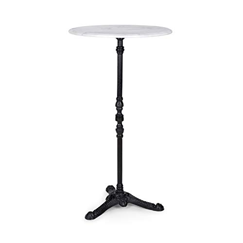 blumfeldt Patras Taverna - Mesa de Bistró, Mesa de Bar, 60 cm de diámetro, Superficie de mármol Pulido, Pie de Hierro Fundido, Trípode, Decoración Floral, Diseño Retro Art Nouveau, Negro blumfeldt Patras Taverna - Mesa de Bistró, Mesa de Bar, 60 cm de diámetro, Superficie de mármol Pulido, Pie de Hierro Fundido, Trípode, Decoración Floral, Diseño Retro Art Nouveau, Negro