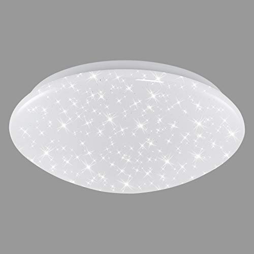 Briloner Leuchten - Luz de techo LED con decoración de luces de estrellas, color de luz blanco neutral, 28 cm, 15 W, 1500 lm, color blanco