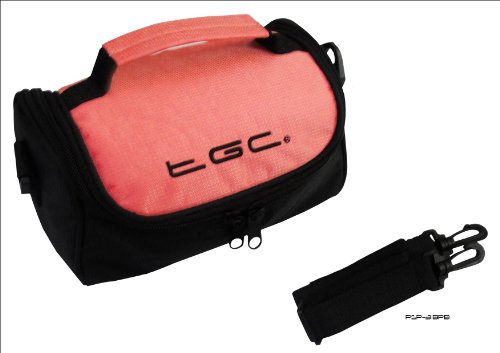 Color Rosa y Negro Bolso Bandolera para videocámara JVC Full HD Everio WiFi GZ-EX215BEK