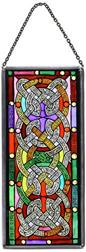 Decorativa pintada a mano Vidriera ventana Panel en un diseño de nudos celtas