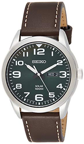 Seiko Reloj Analógico para Hombre de Energía Solar con Correa en Cuero SNE473P1