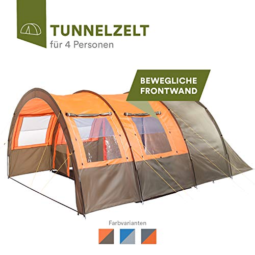 skandika Kemi - 4 Personas - Tienda de campaña - túnel - mosquiteras - 480x340cm - Varillas Fibra óptica (Verde/Naranja) skandika Kemi - 4 Personas - Tienda de campaña - túnel - mosquiteras - 480x340cm - Varillas Fibra óptica (Verde/Naranja)