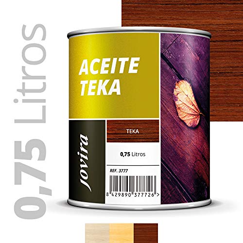 ACEITE TEKA MUEBLES jardín, sillas, mesas, tumbonas, Protección,restauración y cuidado de la madera Teca en intemperie exterio (750ML, TEKA)