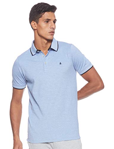 Jack & Jones Jjepaulos Polo SS Noos, Azul (Bright Cobalt Detail: Slim Fit), Large para Hombre