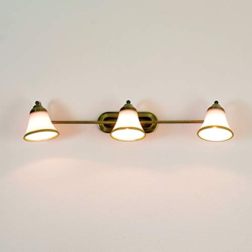 lámpara de espejo art nouveau en bronce 3xE14 brazos móviles aplique de pared cuarto de baño sala de estar