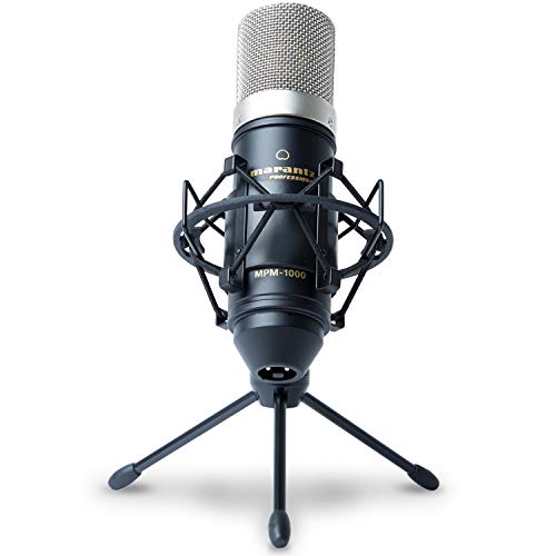 Marantz Professional MPM-1000 - Мicrófono de condensador para grabaciones de estudio con soporte de escritorio y cable, ideal para pódcasts y streaming Marantz Professional MPM-1000 - Мicrófono de condensador para grabaciones de estudio con soporte de escritorio y cable, ideal para pódcasts y streaming