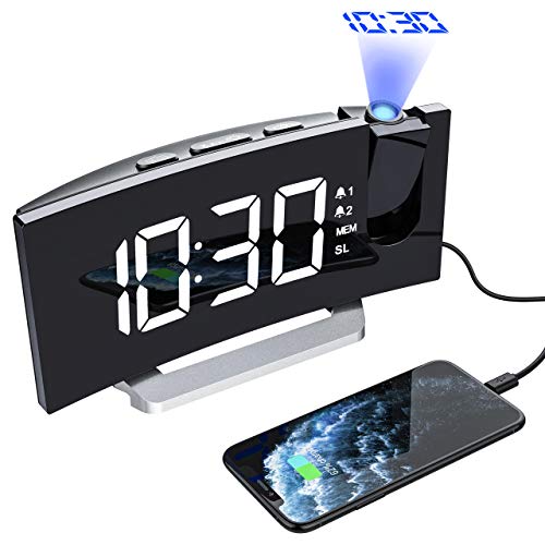 Mpow Radio Despertador Digital Proyector, FM Radio Reloj Despertadores Digitales de Proyección,Alarma Dual con 4 Sonidos 3 Tono,Puerto USB,Pantalla LED 5"& 6 Brillos,12/24 Hora,Snooze,Blanco Mpow Radio Despertador Digital Proyector, FM Radio Reloj Despertadores Digitales de Proyección,Alarma Dual con 4 Sonidos 3 Tono,Puerto USB,Pantalla LED 5"& 6 Brillos,12/24 Hora,Snooze,Blanco