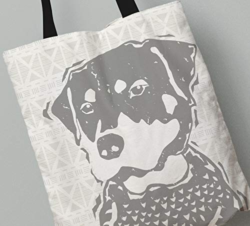Rottweiler - Bolsa de mano con impresión en toda la bolsa, disponible en 3 tamaños y 7 colores