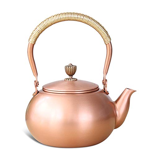 the teapot company Teakettle Tetera de Cobre Martillado con Boquilla y asa para té de Agua de Hoja Suelta, 1,2 l