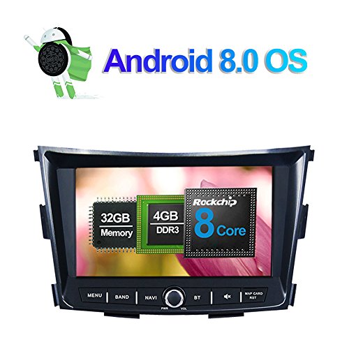 8 pulgadas Android 8.0 Octa Core 4GB RAM Radio estéreo del coche para Ssangyong Tivoli 2015- con Reproductor multimedia Soporte navegación GPS AM FM RDS Bluetooth WIFI AV-Out Entrada de cámara