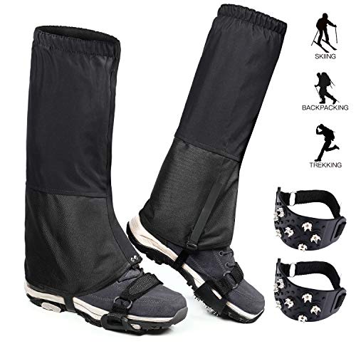 Gafild Polainas de Senderismo, Polainas de Nieve Impermeable Ligeras Transpirable al Aire Libre Polainas Unisex Nieve Legging Polainas con Snow Grips para Montaña, Esquí, Escalada, Caza, Camping Gafild Polainas de Senderismo, Polainas de Nieve Impermeable Ligeras Transpirable al Aire Libre Polainas Unisex Nieve Legging Polainas con Snow Grips para Montaña, Esquí, Escalada, Caza, Camping