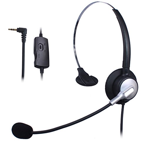 Wantek Mono Call Center Teléfono Auricular con 2.5mm Auricular Jack + Micrófono + Volume Mute Controls para Cisco Linksys SPA SPA921 SPA922 SPA941 303 501G 502G 504G 508G 509G IP Teléfonos(H110S01J25)
