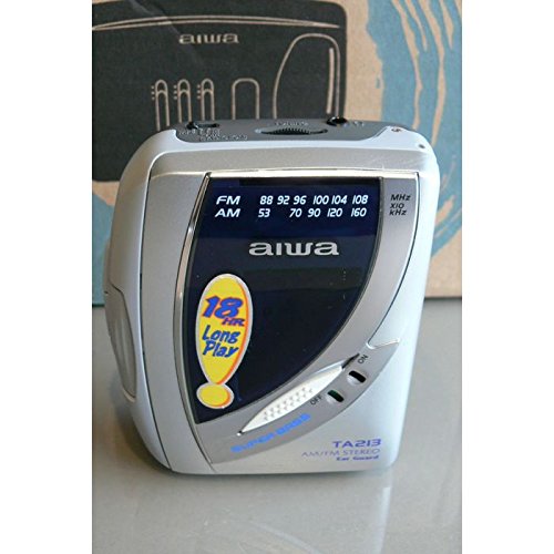 Aiwa TA213 - Reproductor de cinta portátil con radio, color plateado
