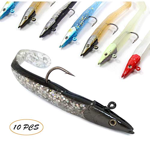 Conjunto de 10 peces de goma de 11 cm, 18.5 g, para la pesca de peces depredadores Conjunto de 10 peces de goma de 11 cm, 18.5 g, para la pesca de peces depredadores
