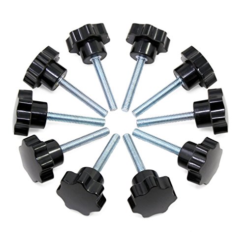 HSeaMall 10PCS M6x40 Perilla de sujeción de rosca Perilla de mano de plástico negro Forma de estrella Tornillo en la perilla para la Máquina-herramienta HSeaMall 10PCS M6x40 Perilla de sujeción de rosca Perilla de mano de plástico negro Forma de estrella Tornillo en la perilla para la Máquina-herramienta