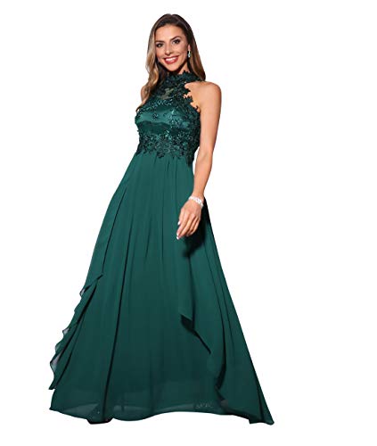 KRISP Vestido Fiesta Largo Dama de Honor Corte Imperio Invitada Boda Tallas Grandes Elegante Madrina Ceremonia, (Verde Oscuro (4812), 44 EU (16 UK)), 4812-DKGRN-16