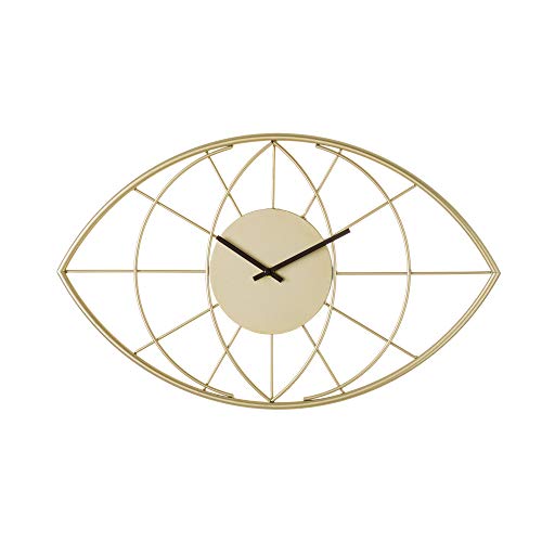 Reloj de Pared de Ojo contemporáneo Dorado de Metal de 54x33 cm - LOLAhome