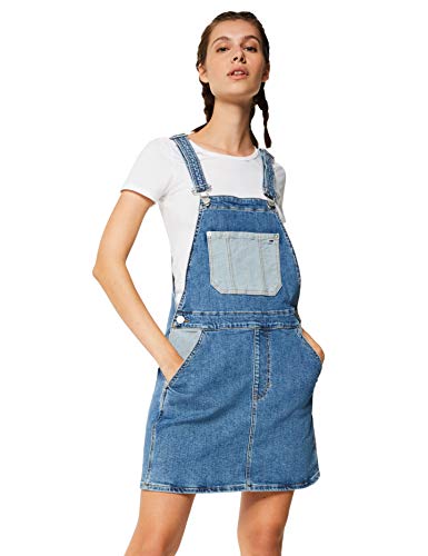 Tommy Hilfiger Tjw Dungaree Dress vestido, Azul (TJ Denim Colorblock 1A4), Medium para Mujer